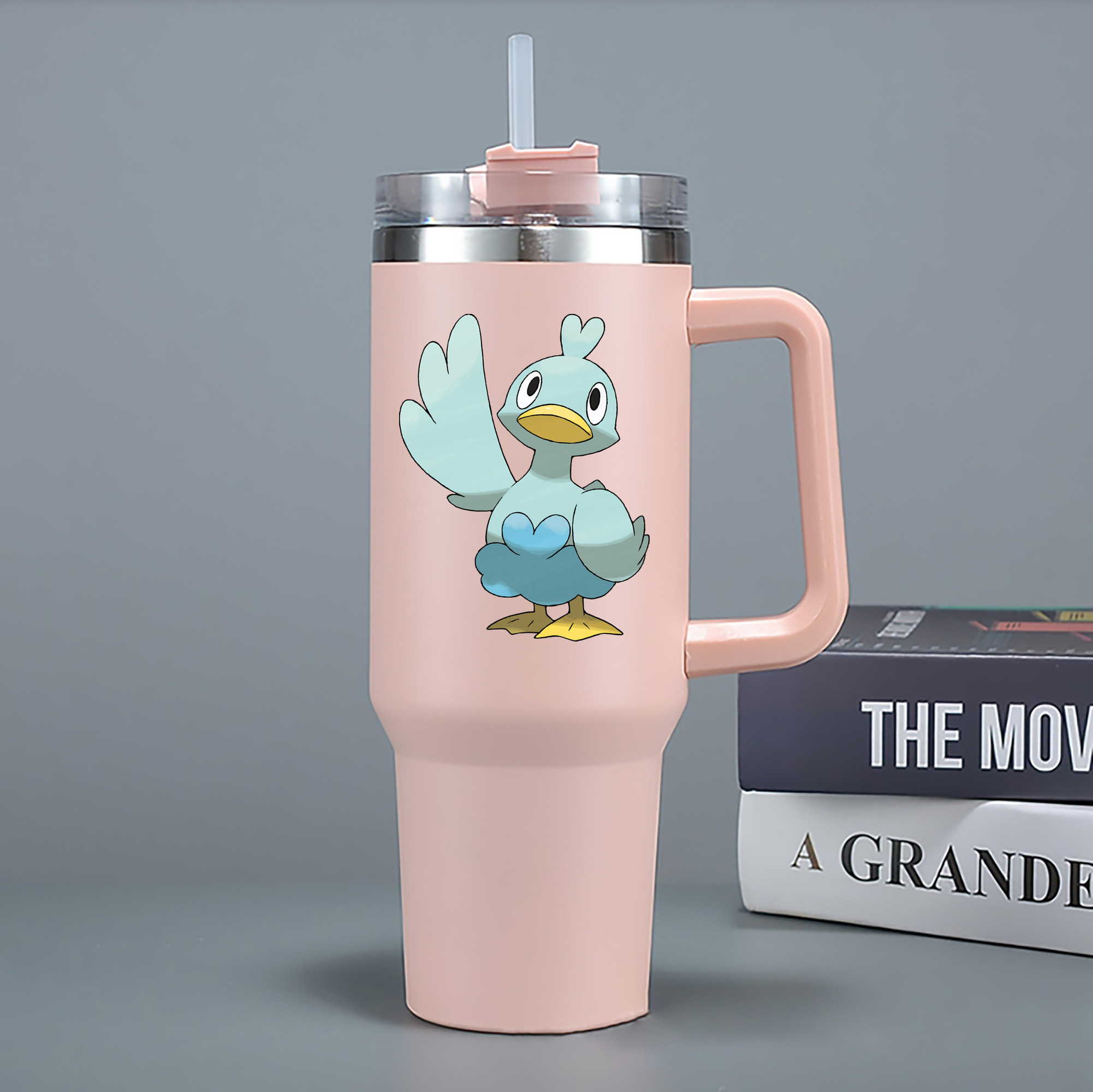 （画像用） ポケットモンスター Pokémon 1200mL車用タンブラー - クリスタルステッカー（プラスチックストロー付き）
